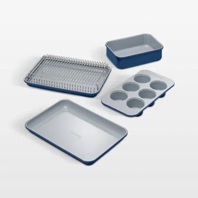 Crate & Barrel Caraway ® Navy Ceramic Nonstick 5-piece Mini Bakeware Set With Storage Tray In Blue
