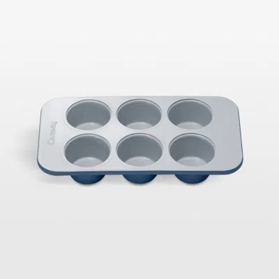 Crate & Barrel Caraway ® Navy Ceramic Nonstick 6-cup Muffin Pan In Blue