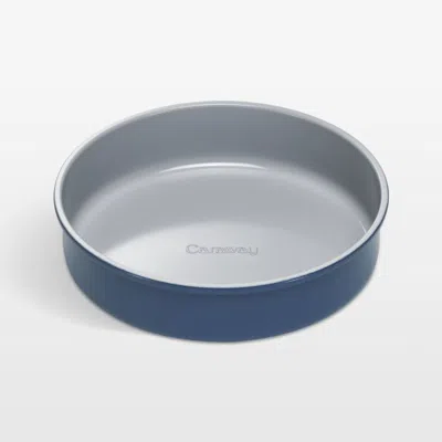 Crate & Barrel Caraway ® Navy Ceramic Nonstick Round Baking Pan In Blue