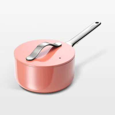 Crate & Barrel Caraway ® Perracotta 1.75-qt. Ceramic Nonstick Mini Saucepan In Pink