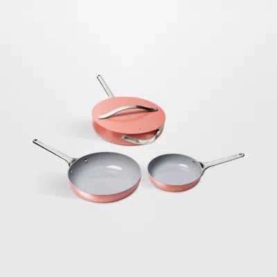 Crate & Barrel Caraway ® Perracotta Ceramic Nonstick 4-piece Fry Pan Cookware Set In Pink