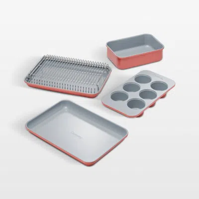 Crate & Barrel Caraway ® Perracotta Ceramic Nonstick 5-piece Mini Bakeware Set With Storage Tray In Orange