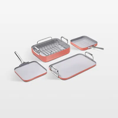 Crate & Barrel Caraway ® Perracotta Ceramic Nonstick 7-piece Cookware Set In Orange
