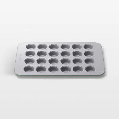 Crate & Barrel Caraway ® Sage 24-cup Ceramic Nonstick Mini Muffin Pan In Lt Green