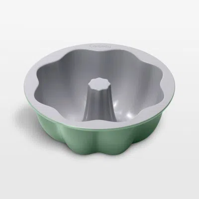 Crate & Barrel Caraway ® Sage 9.5" Ceramic Nonstick Fluted Cake Pan In Green