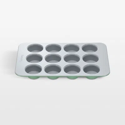 Crate & Barrel Caraway ® Sage Ceramic Nonstick 12-cup Muffin Pan In Green