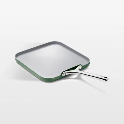 Crate & Barrel Caraway ® Sage Ceramic Nonstick Square Griddle Pan In Green