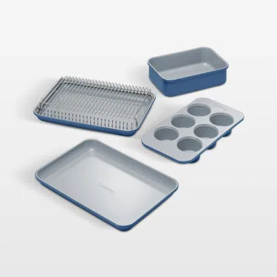 Crate & Barrel Caraway ® Slate Ceramic Nonstick 5-piece Mini Bakeware Set With Storage Tray In Blue