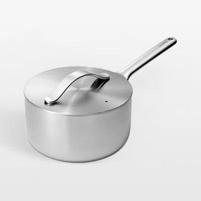 Crate & Barrel Caraway ® Stainless Steel 3-qt. Saucepan In Silver