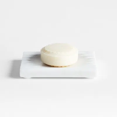 Crate & Barrel Carmen White Marble Soap Dish