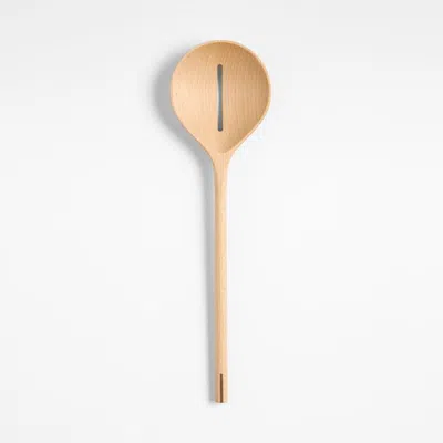 Crate & Barrel Chefs Essentials Beech Wood Slotted Spoon With Walnut Joinery By Daniel Humm In Brown