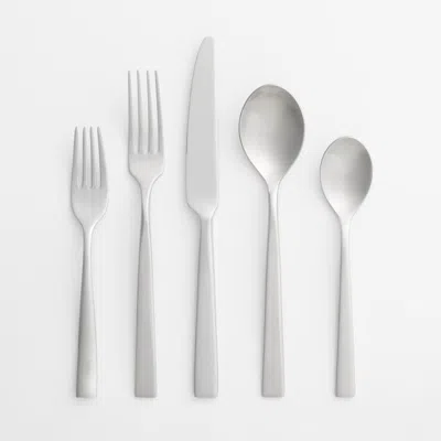 Crate & Barrel Clark Satin 20-piece Flatware Set In Silver