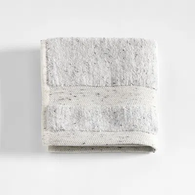 Crate & Barrel Classic Organic Turkish Cotton Grey Fleck Wash Cloth In Gray