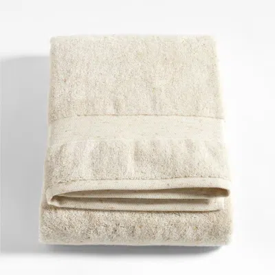 Crate & Barrel Classic Organic Turkish Cotton Natural Beige Fleck Bath Sheet In Neutral