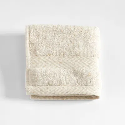 Crate & Barrel Classic Organic Turkish Cotton Natural Beige Fleck Wash Cloth In Neutral