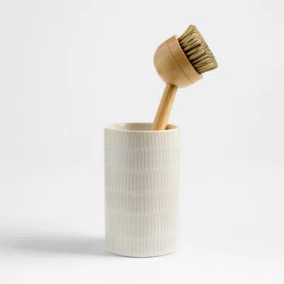 Crate & Barrel Clean By Crate Ivory Ceramic Dish Brush Holder In White