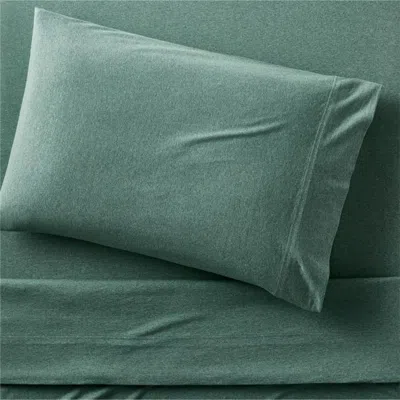 Crate & Barrel Comfy Tee Pine Green 100% Organic Cotton Jersey Kids Twin Sheet Set