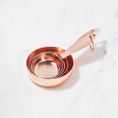 Crate & Barrel Copper Measuring Cups, Set Of 4 In Gold