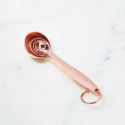 Crate & Barrel Copper Measuring Spoons, Set Of 4 In Metallic