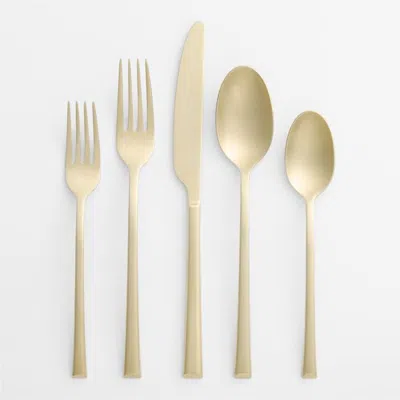 Crate & Barrel Cortland Champagne 20-piece Flatware Set In Gold