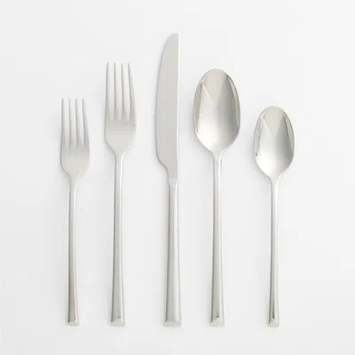 Crate & Barrel Cortland Mirror 20-piece Flatware Set In Silver