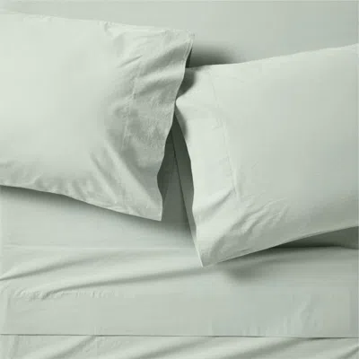 Crate & Barrel Cozy Cloud Muted Teal 100% Organic Cotton Kids Queen Sheet Set In Blue