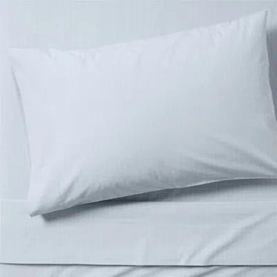 Crate & Barrel Cozy Cloud Organic Cotton Mini Staxx Grid Sky Blue Twin Xl Sheet Set