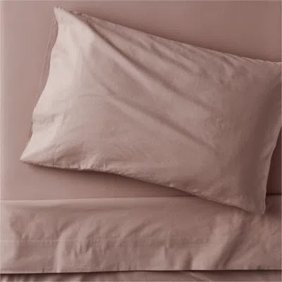 Crate & Barrel Cozy Cloud Plum Rose 100% Organic Cotton Kids Twin Sheet Set In Purple