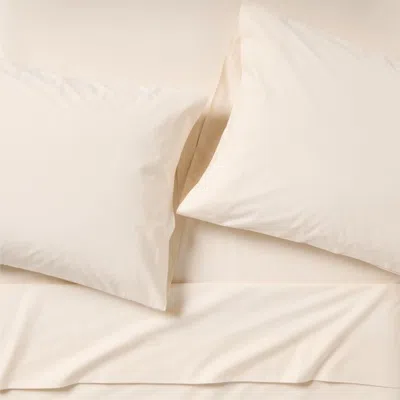 Crate & Barrel Cozy Cloud Undyed 100% Organic Cotton Kids Queen Sheet Set In Neutral