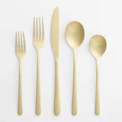 Crate & Barrel Craft Champagne 20-piece Flatware Set In Gold