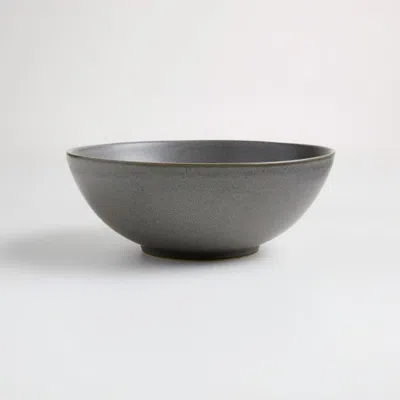 Crate & Barrel Craft Charcoal Grey Stoneware Cereal Bowl In Gray