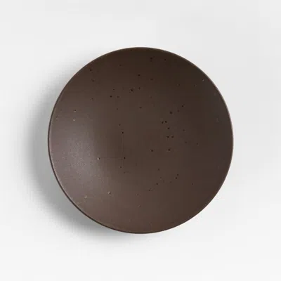 Crate & Barrel Craft Espresso Stoneware Coupe Salad Plate In Brown