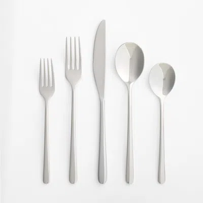 Crate & Barrel Craft Mirror 20-piece Flatware Set In Silver
