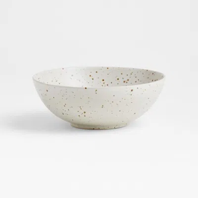 Crate & Barrel Craft Speckled White Stoneware Cereal Bowl In Multi