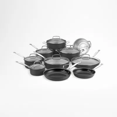 Crate & Barrel Cuisinart ® Chef's Classic ™ 17-piece Hard-anodized Ceramic Nonstick Cookware Set In Black