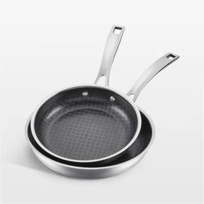 Crate & Barrel Cuisinart ® Fusionplus Hybrid Ceramic 8" And 10" 2-piece Fry Pan Set In Silver