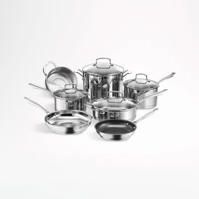 Crate & Barrel Cuisinart ® Professional Series ™ 11-piece Stainless Steel Cookware Set In Silver