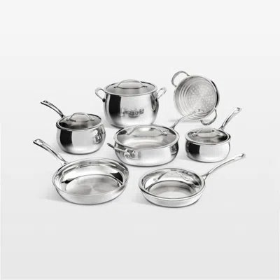 Crate & Barrel Cuisinart ® Pureclad™ Triple-ply Stainless Steel 12-piece Cookware Set In Silver