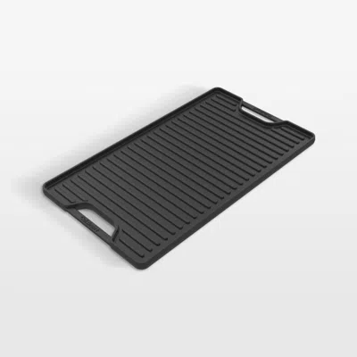 Crate & Barrel Cuisinart ® Reversible 2-in-1 Cast Iron Grill/griddle Plate In Black