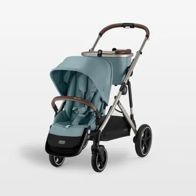 Crate & Barrel Cybex Gazelle S Stormy Blue Modular Baby Stroller With Taupe Frame