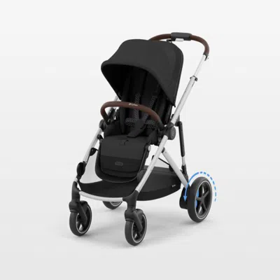 Crate & Barrel Cybex Moon Black With Silver Frame E-gazelle S Modular Baby Stroller