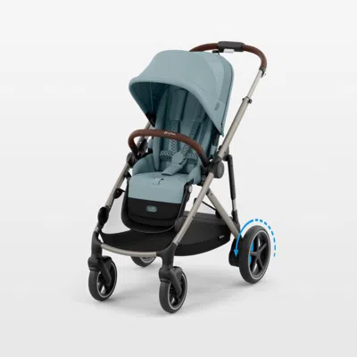 Crate & Barrel Cybex Stormy Blue With Taupe Frame E-gazelle S Modular Baby Stroller