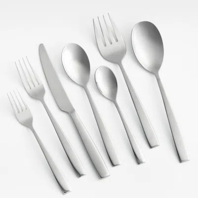 Crate & Barrel Dawson Mirror 22-piece Flatware & Serveware Set In Silver