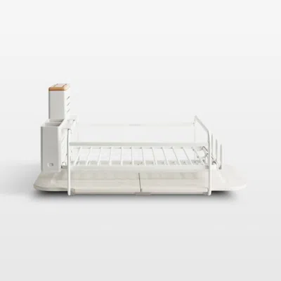 Crate & Barrel Dorai Home Dish Rack With Drying Stone In Glacier In Gray