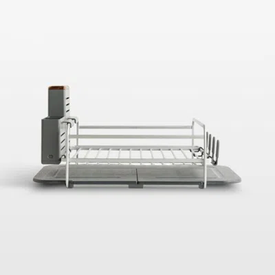 Crate & Barrel Dorai Home Dish Rack With Drying Stone In Slate In Gray