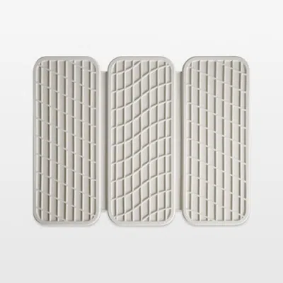Crate & Barrel Dorai Home Drift Dish Pad In Glacier In Gray