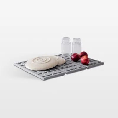 Crate & Barrel Dorai Home Ridge Dish Pad In Ash In Gray