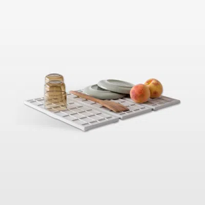 Crate & Barrel Dorai Home Ridge Dish Pad In Glacier In Gray