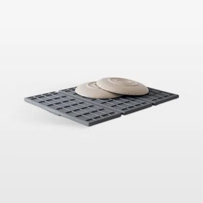 Crate & Barrel Dorai Home Ridge Dish Pad In Slate In Gray
