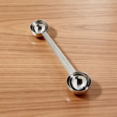 Crate & Barrel Double Coffee Measuring Spoon In Silver